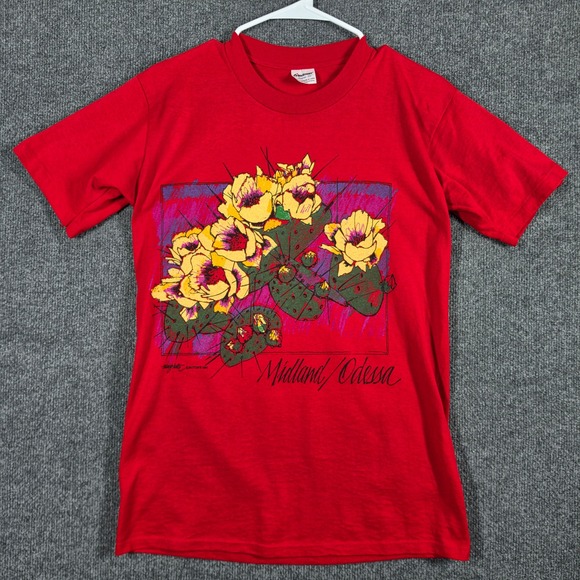 Stedman Other - VTG 90s Texas T Shirt Medium Midland Odessa Cactus Flower Single Stitch‎ Stedman